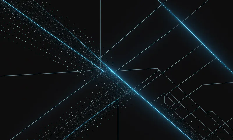 Abstract visualization of two complementary data processing systems working in sequence